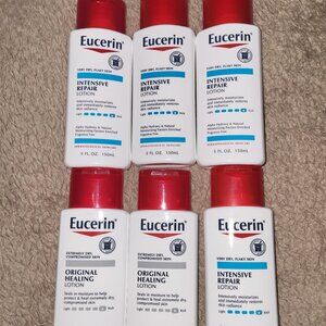 Eucerin Lotion 5oz (4) Intensive Repair (2) Original New Unopened